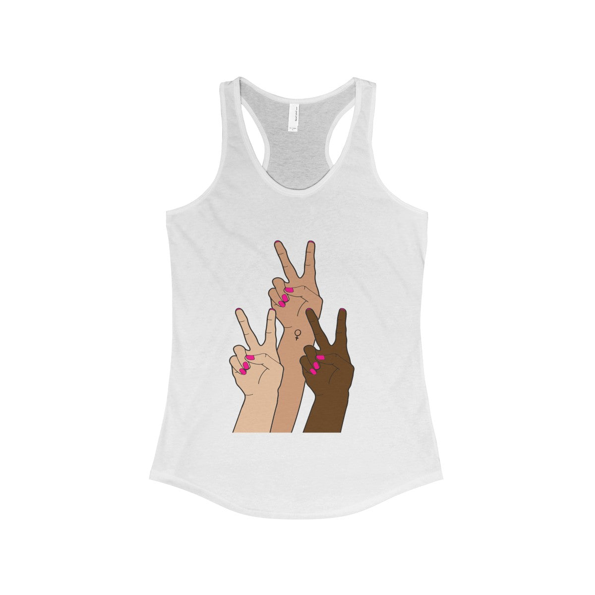 3 Peace Unity Equality Feminist  Racer Back Tank - Shop Bed Head Society