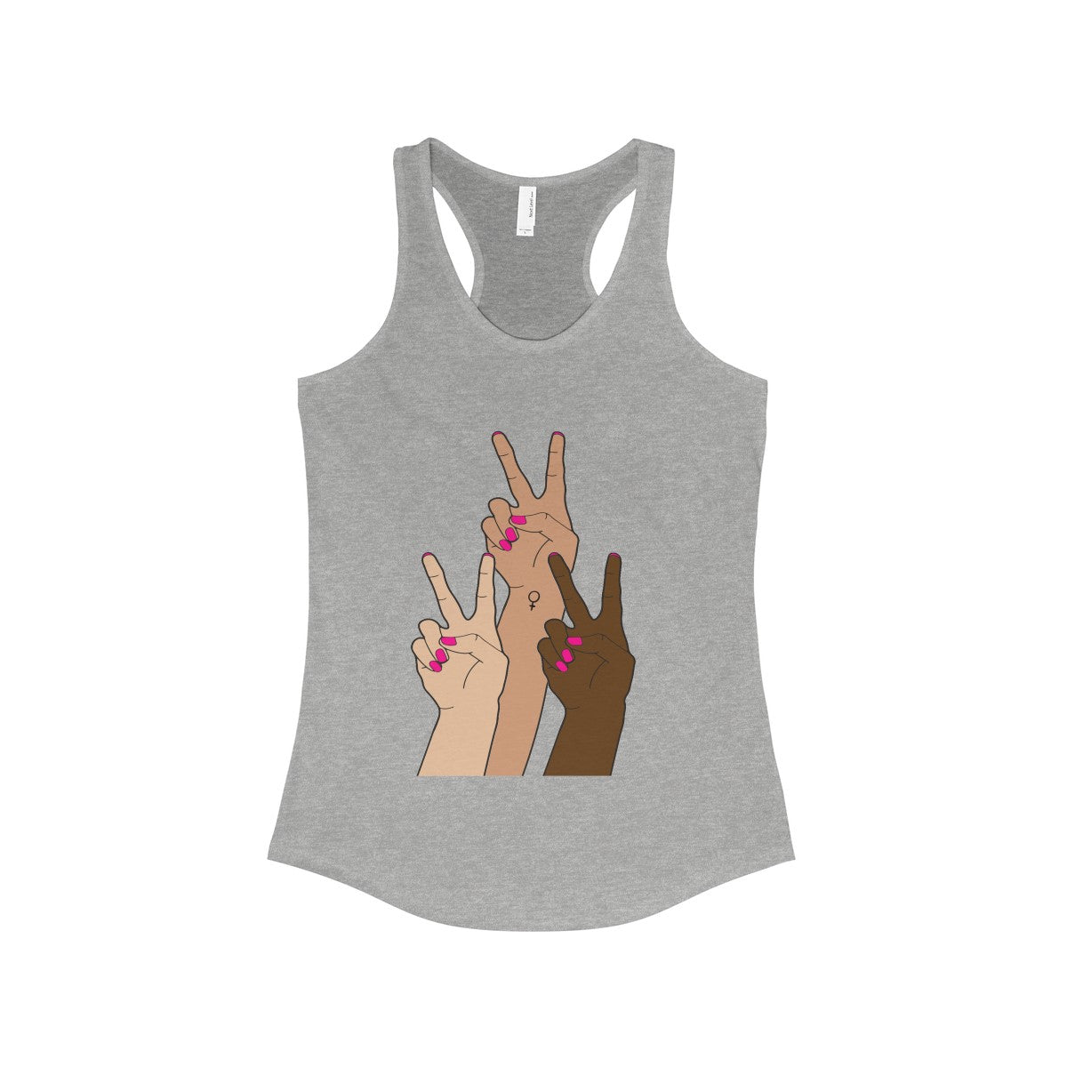 3 Peace Unity Equality Feminist  Racer Back Tank - Shop Bed Head Society