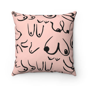 Female Breast Awareness Art Square Throw Pillow - Shop Bed Head Society
