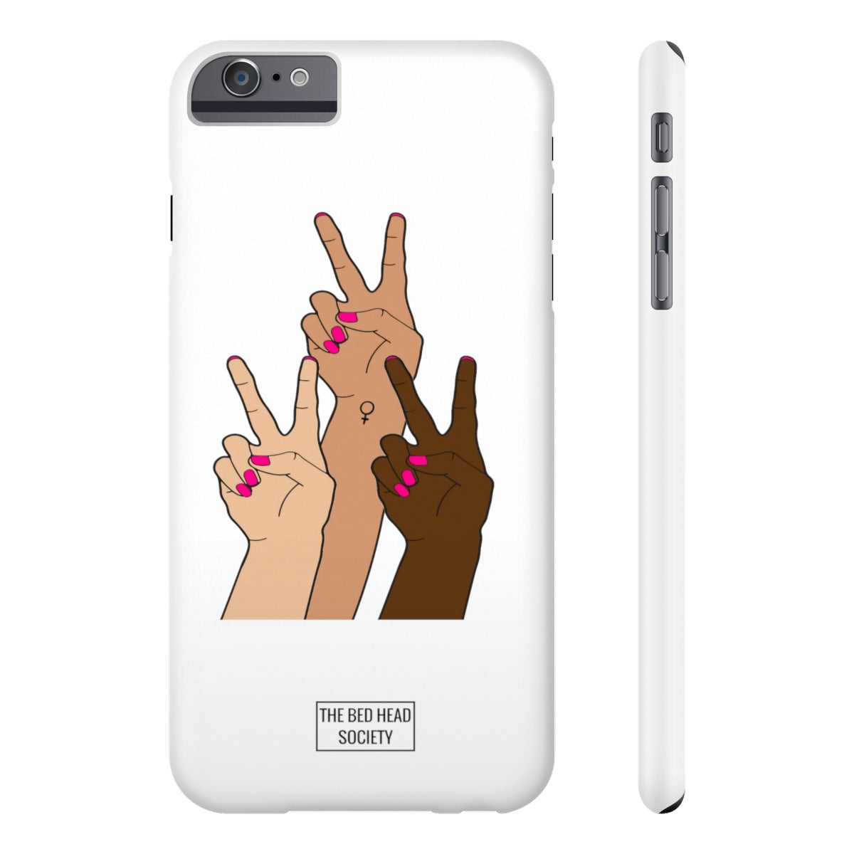 3 Peace Unity Slim Feminist Equality Girl Power Phone Case - Shop Bed Head Society